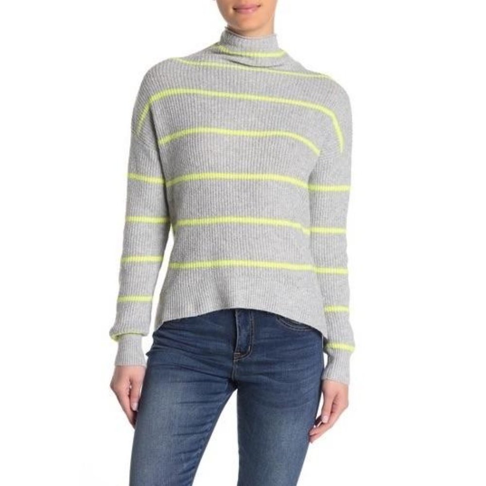 NEW Abound Striped Mock Neck Ribbed Knit Sweater Size Medium